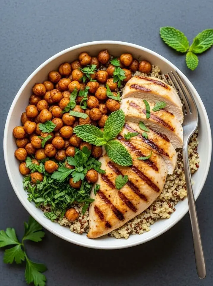 Gluten free lunch recipes laid out on a wooden counter, including turkey lettuce wraps and veggie-packed soups.