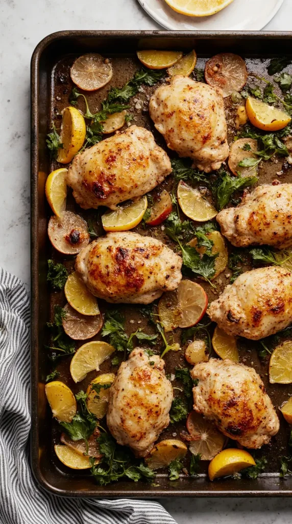 A savory sheet pan chicken and vegetable meal, a convenient one-pan option from our collection of Easy Recipes for Dinner.