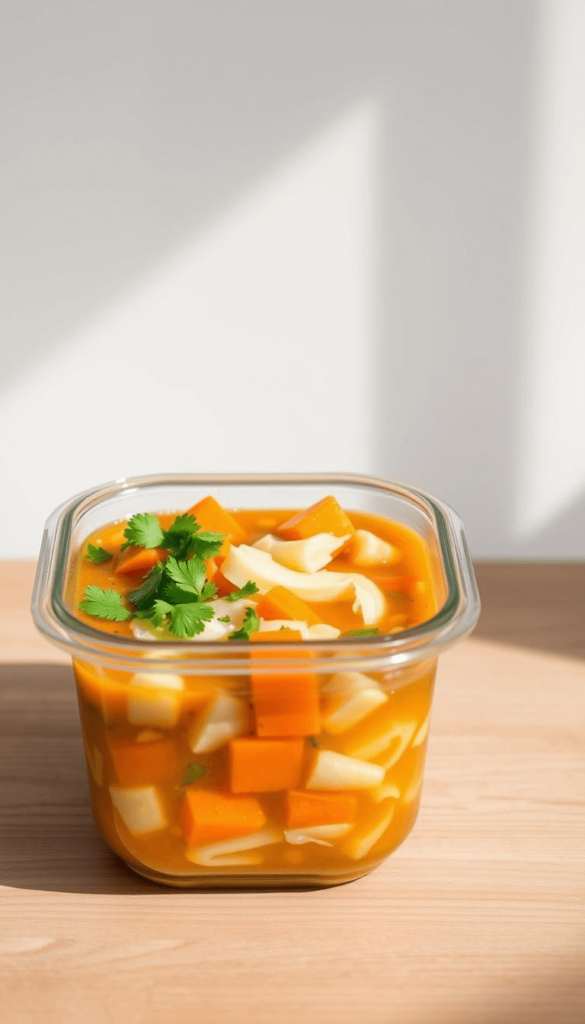 Top view of a steaming cabbage soup diet recipe served in a white ceramic bowl