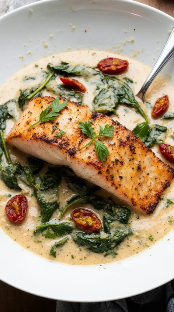 Ingredients for Creamy Tuscan Salmon recope
