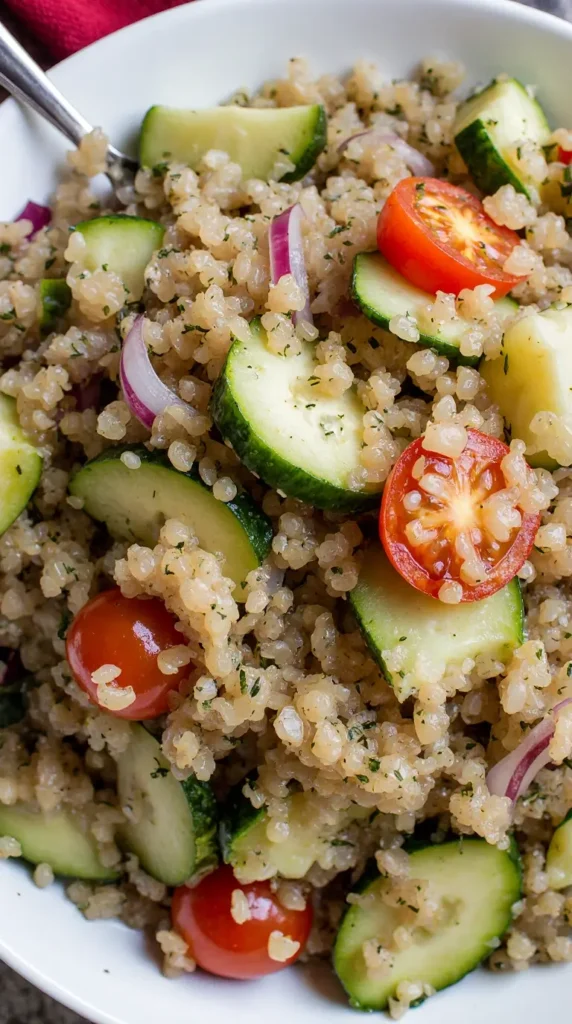 Ingredients mediterranean quinoa salad 